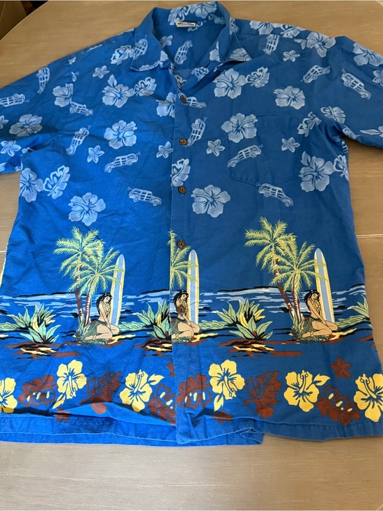 Woody’s Longboards Other - Woody’s Longboards Hawaiian Shirt Men’s XL Blue Surf Hula Woodie Wagon Aloha